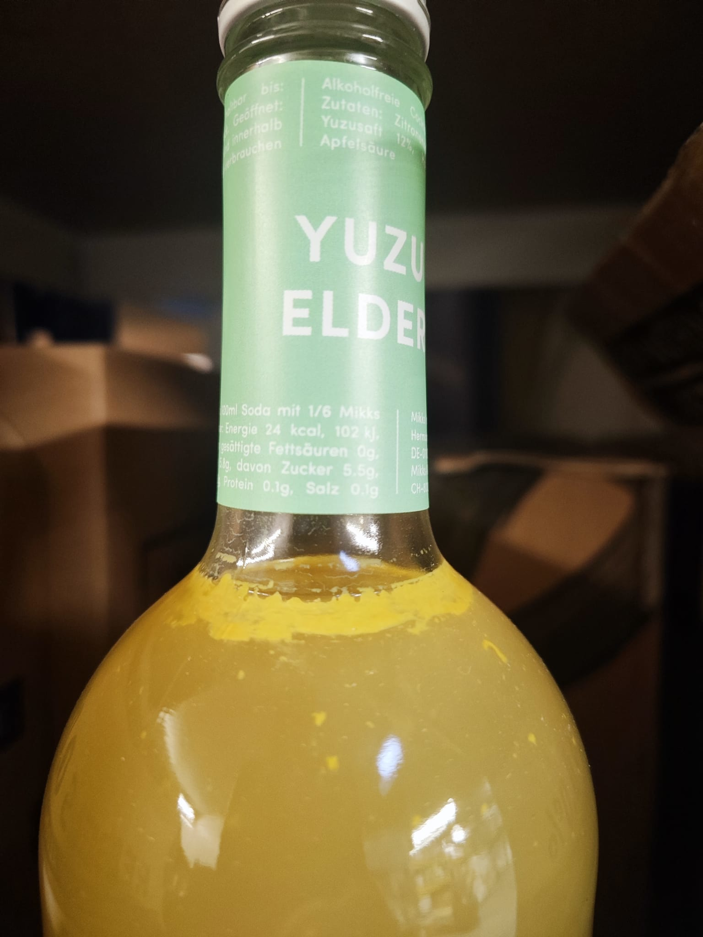 Mikks Drink Mixer Yuzu Elder Rückenetikett