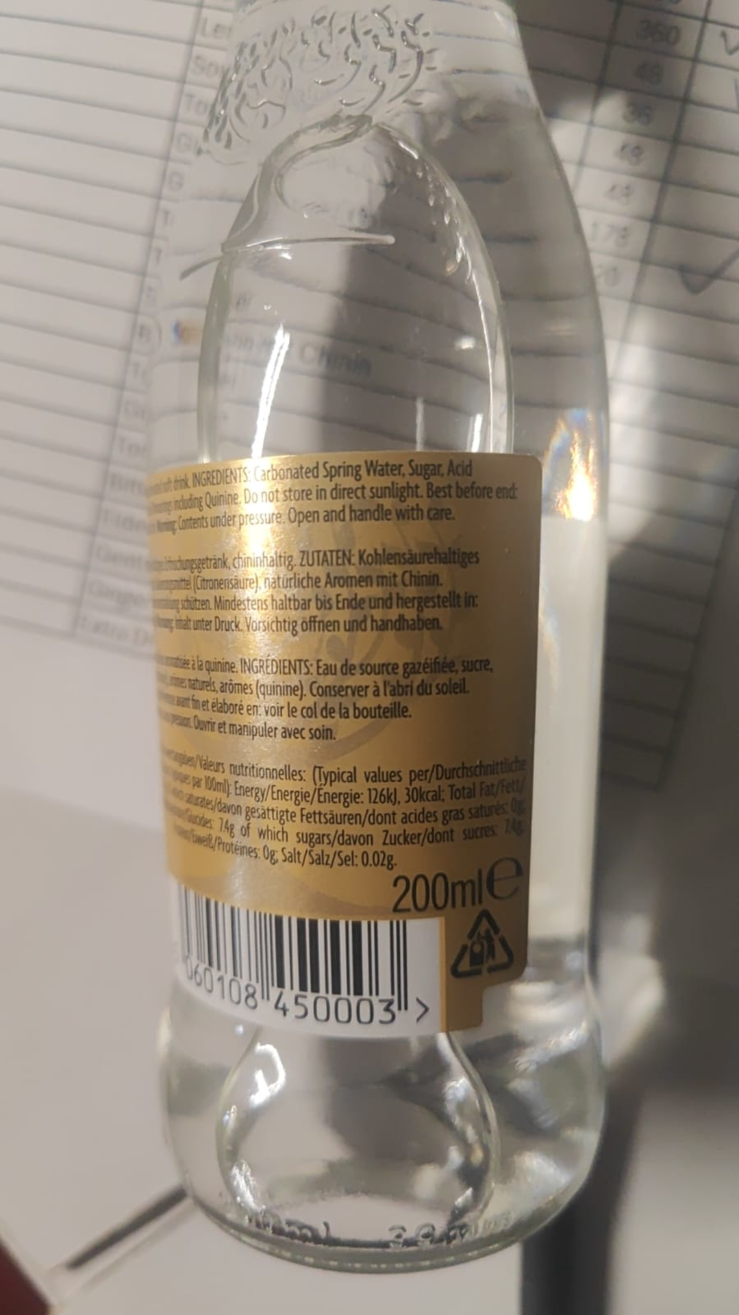 Fever-Tree Tonic Rückenetikett