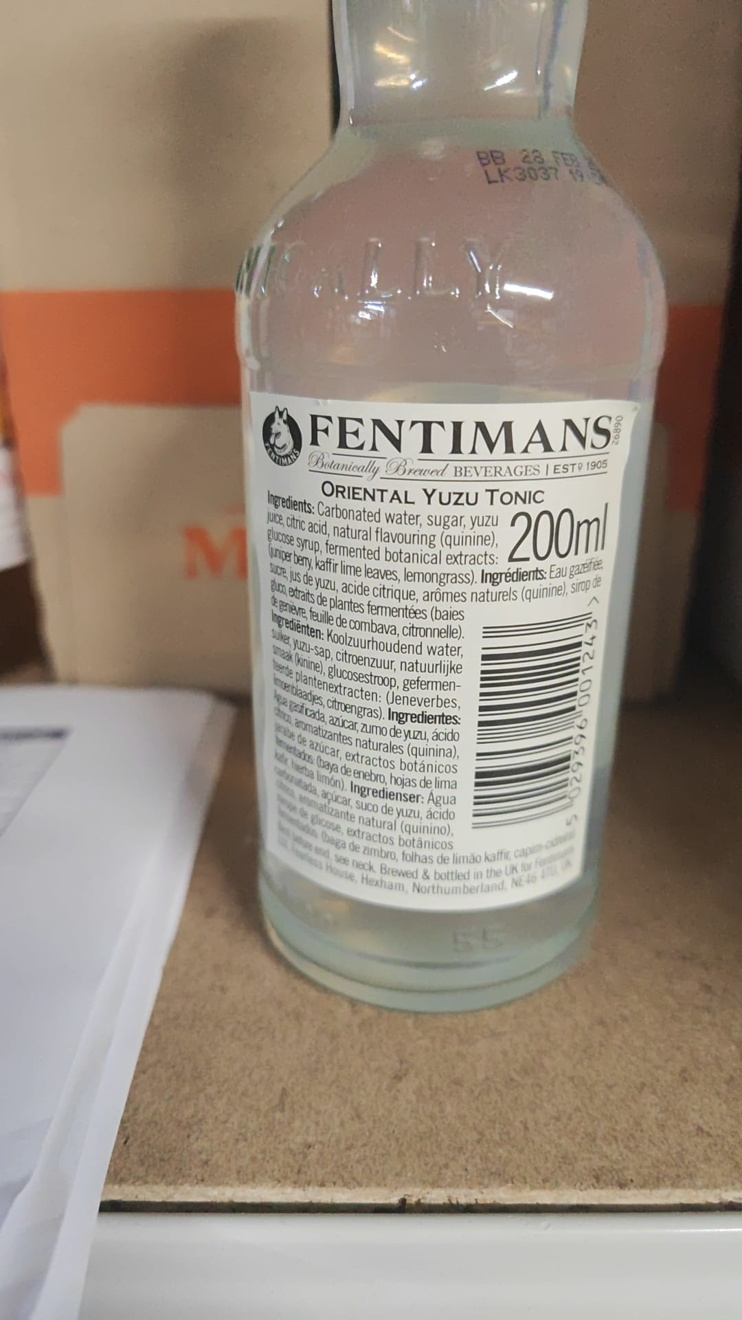 Fentimans Oriental Yuzu Tonic Rückenetikett