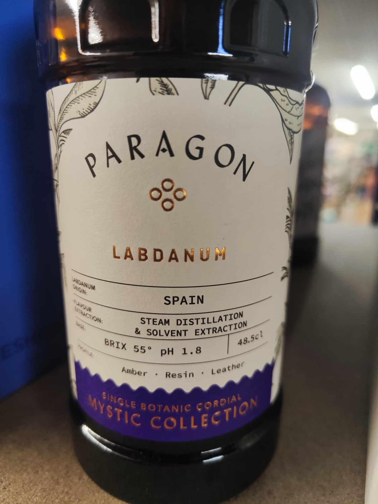 Monin Paragon 'Labdanum' Mystic Cordial Rückenetikett