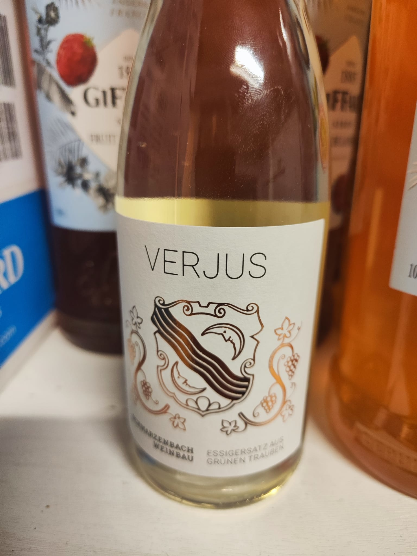 Verjus Schwarzenbach Meilen Rückenetikett