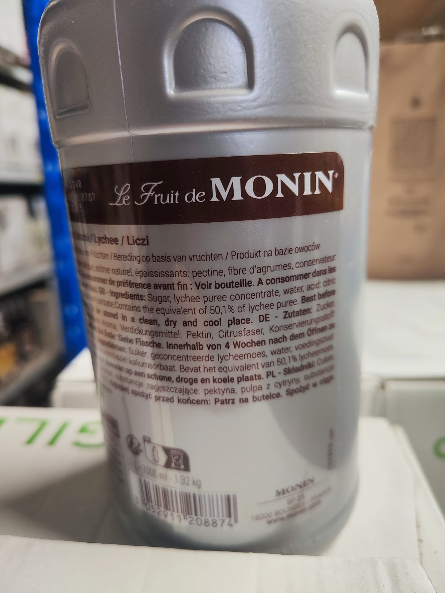 Monin Litschi/Lychee Rückenetikett