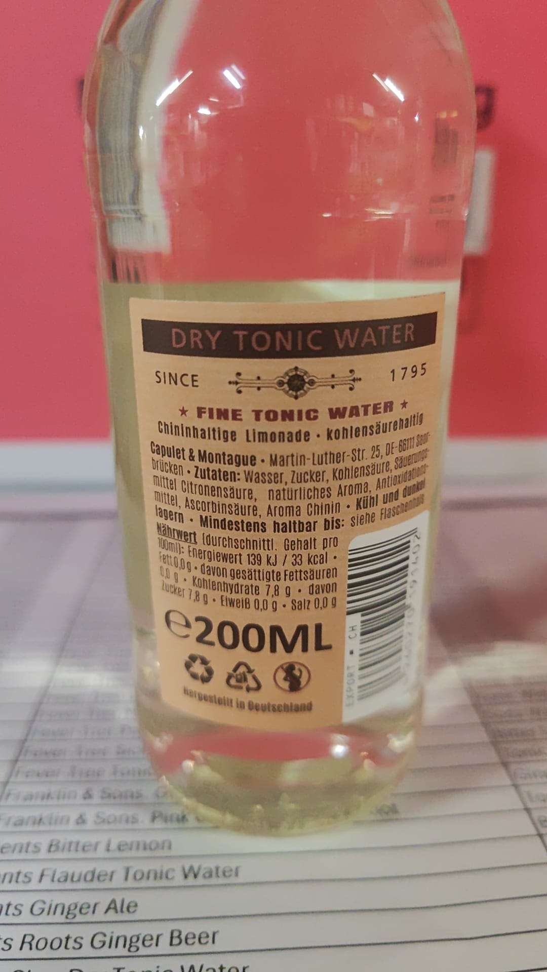 Doctor Polidoris Dry Tonic Rückenetikett