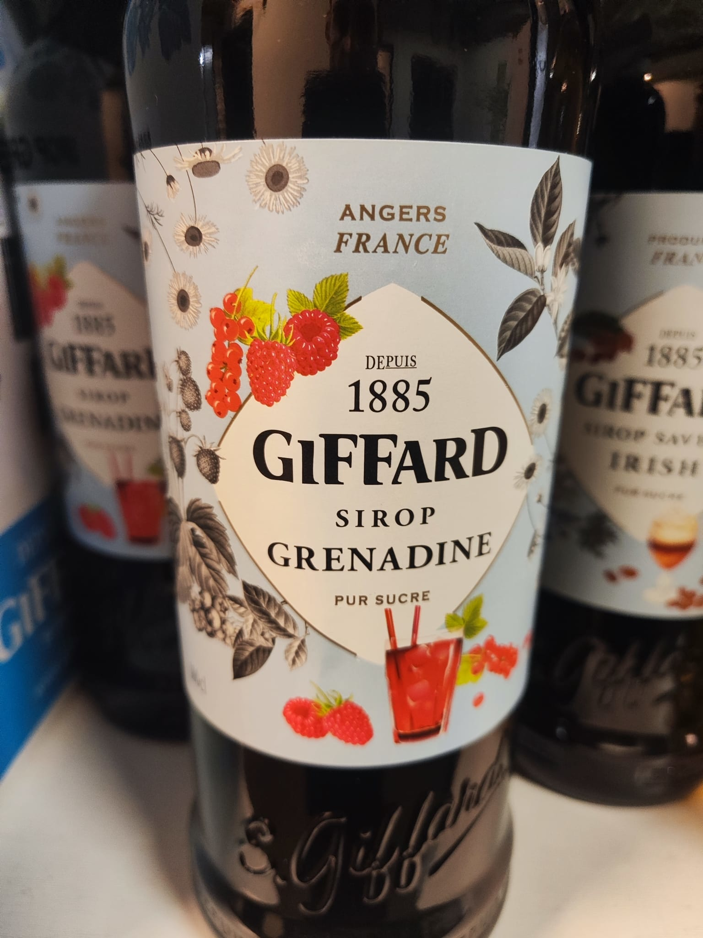 Giffard Grenadine Sirup Rückenetikett