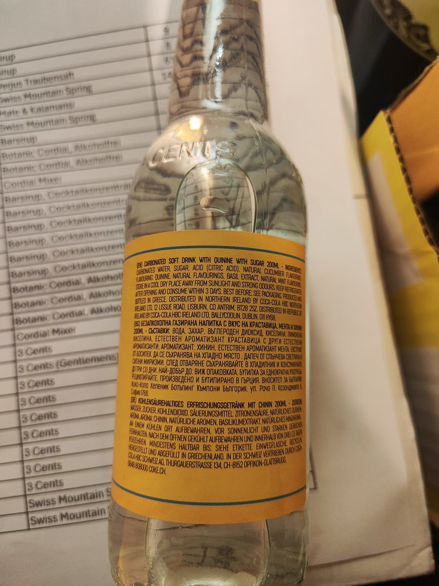 Three Cents Ginger Beer Rückenetikett